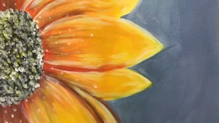 Fall Sunflower Acrylic Painting